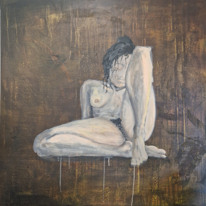 Resting woman | Original painting | Simone Freiheit