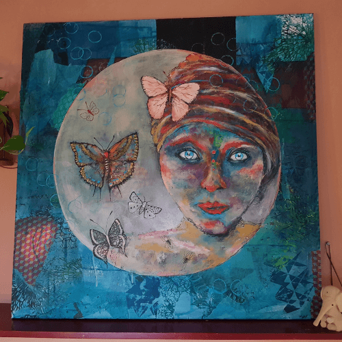 Butterfly lady | Original painting | Simone Freiheit