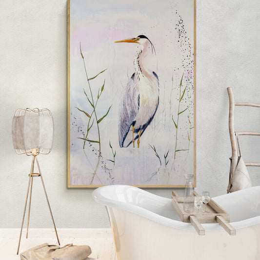 Grey Heron | Original painting | Simone Freiheit